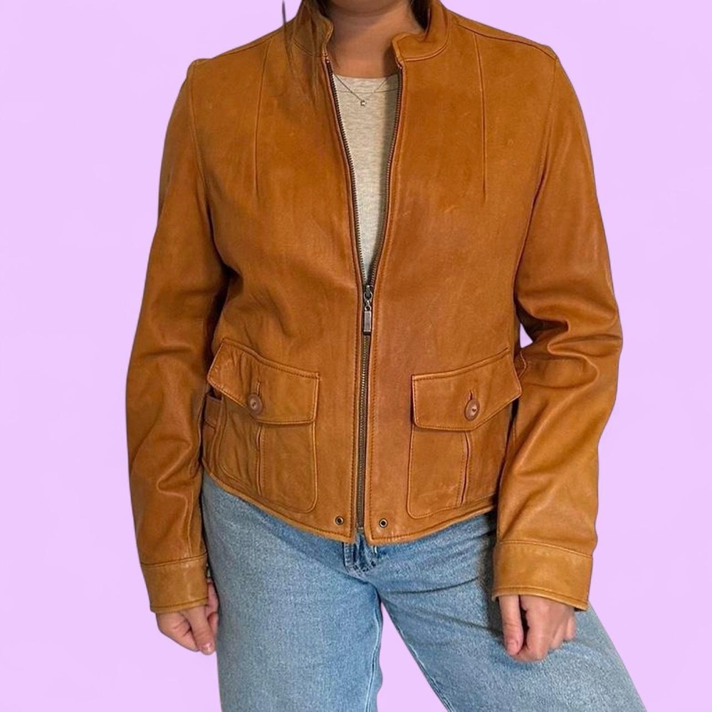 George Women's Tan Leather Jacket